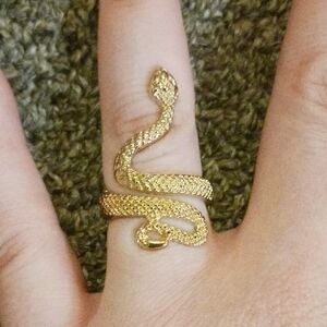 Gold Snake Ring for Reptile Enthusiasts
